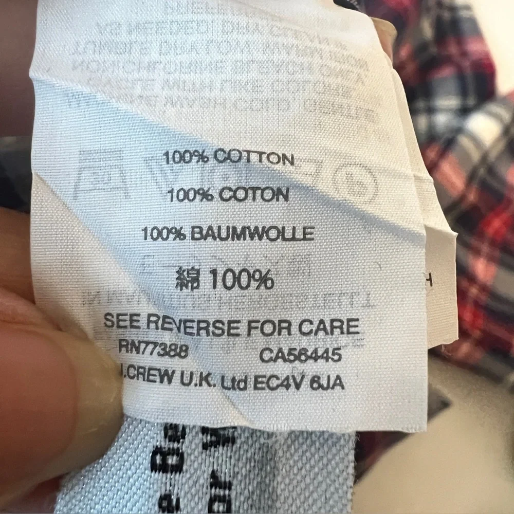 J. Crew Ludlow Men's Red and Blue Plaid Shirt